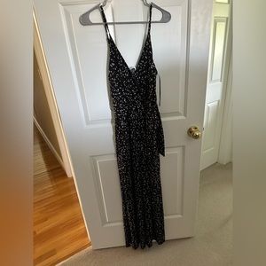 NWT Kaileigh Printed Black Jumpsuit- Medium